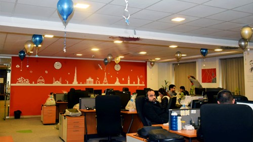 A broad view of a development hall.