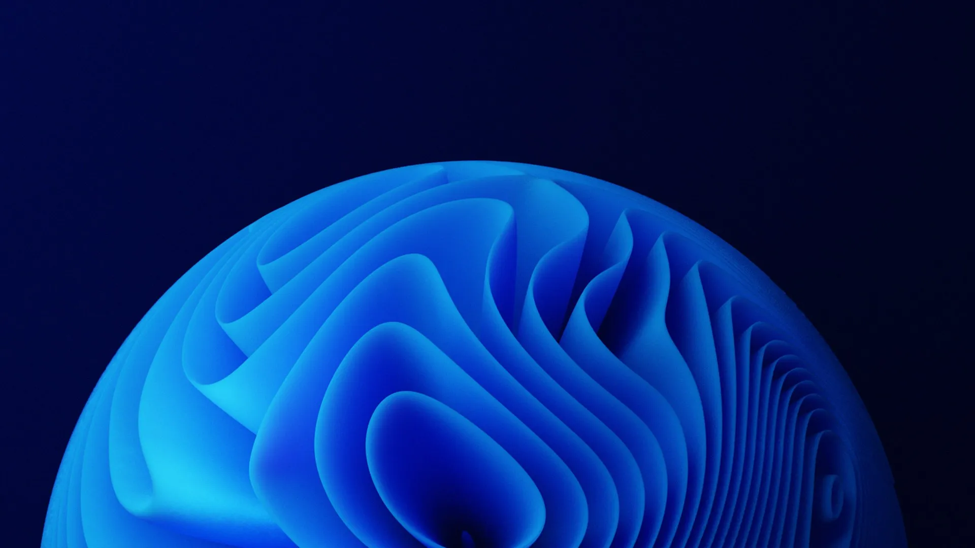 An abstract blue object shaped like a flower.